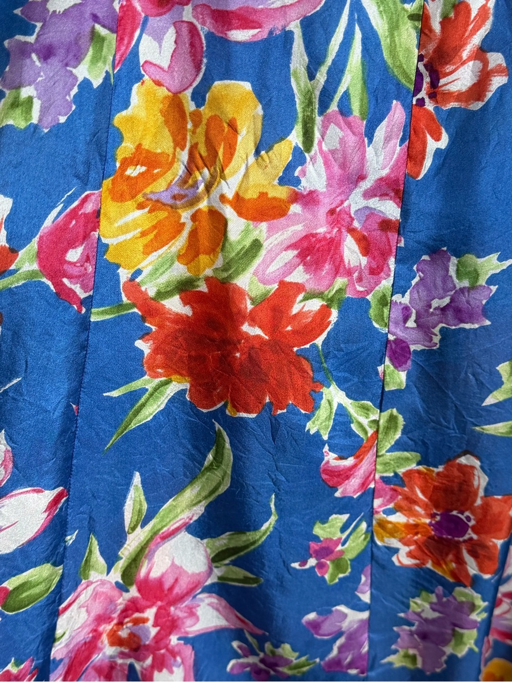 Lauren Ralph Lauren Floral Button Tie Front Ruffle 100% Silk Shirt Dress, Size 4 - Picture 8 of 12